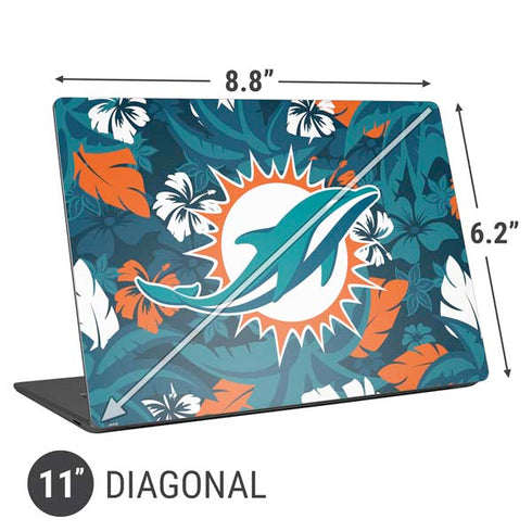 NFL Miami Dolphins Tropical Print Universal Laptop 11in (8.8 x 6.2in) Skin