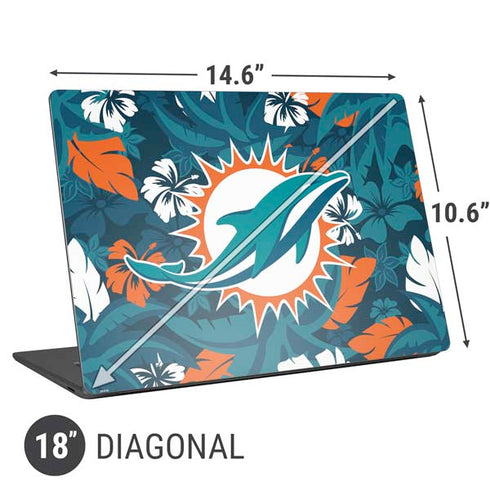 NFL Miami Dolphins Tropical Print Universal Laptop 18in (14.6 x 10.6in) Skin