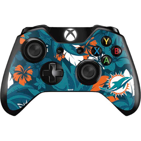 NFL Miami Dolphins Tropical Print Xbox One Controller Skin