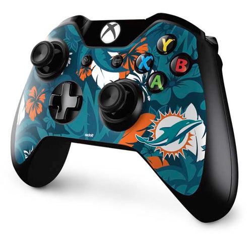 NFL Miami Dolphins Tropical Print Xbox One Controller Skin