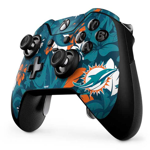 NFL Miami Dolphins Tropical Print Xbox One Elite Controller Skin