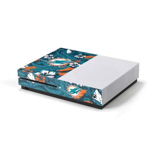 NFL Miami Dolphins Tropical Print Xbox One S Console Skin