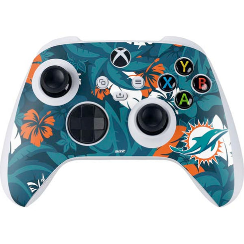 NFL Miami Dolphins Tropical Print Xbox Series S Controller Skin