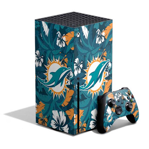 NFL Miami Dolphins Tropical Print Xbox Series X Bundle Skin