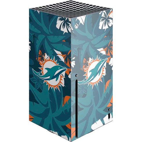 NFL Miami Dolphins Tropical Print Xbox Series X Console Skin