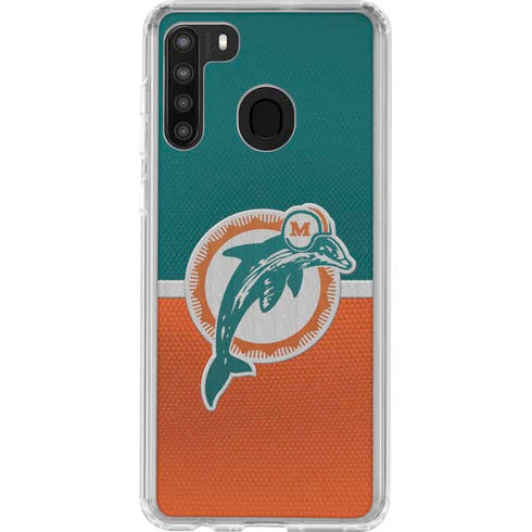 NFL Miami Dolphins Vintage Galaxy A21 Clear Case