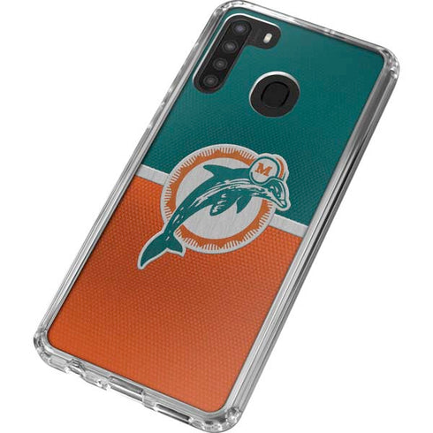 NFL Miami Dolphins Vintage Galaxy A21 Clear Case