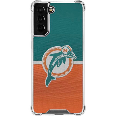 NFL Miami Dolphins Vintage Galaxy S21 FE Clear Case