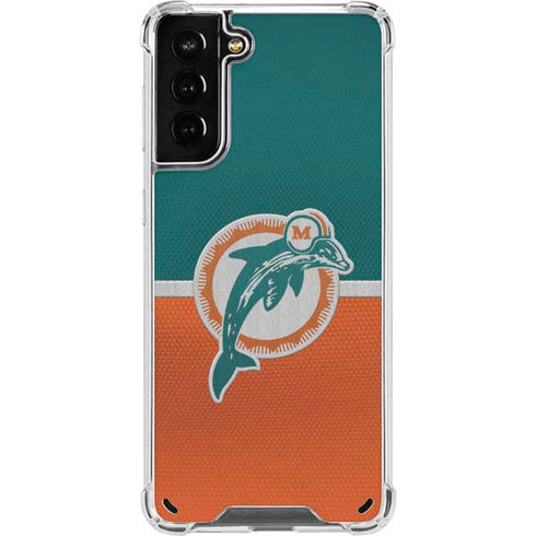 NFL Miami Dolphins Vintage Galaxy S21 Plus 5G Clear Case