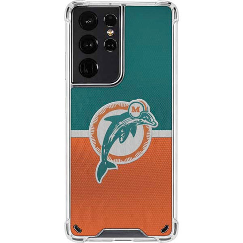 NFL Miami Dolphins Vintage Galaxy S21 Ultra 5G Clear Case