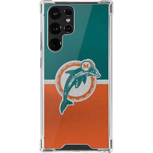 NFL Miami Dolphins Vintage Galaxy S22 Ultra Clear Case