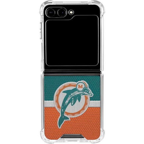 NFL Miami Dolphins Vintage Galaxy Z Flip5 5G Clear Case