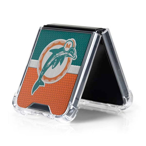 NFL Miami Dolphins Vintage Galaxy Z Flip5 5G Clear Case