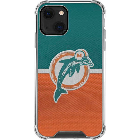 NFL Miami Dolphins Vintage iPhone 13 Mini Clear Case