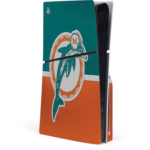 NFL Miami Dolphins Vintage PS5 Slim Disk Console Skin