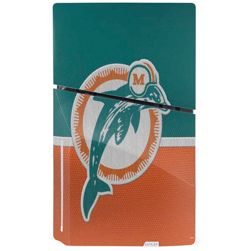 NFL Miami Dolphins Vintage PS5 Slim Disk Console Skin