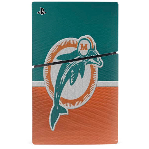 NFL Miami Dolphins Vintage PS5 Slim Digital Edition Bundle Skin