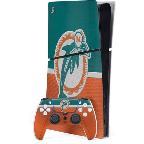 NFL Miami Dolphins Vintage PS5 Slim Digital Edition Console Skin