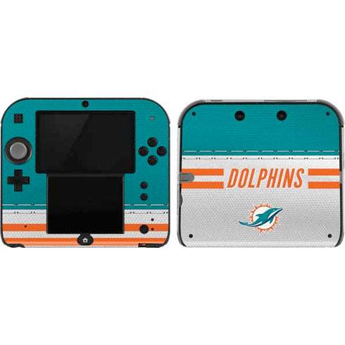 NFL Miami Dolphins White Striped Nintendo 2DS Skin