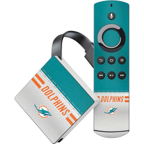 NFL Miami Dolphins White Striped Amazon Fire TV Skin