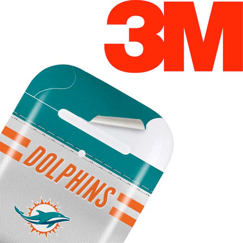 NFL Miami Dolphins White Striped Apple AirPods 2 Skin