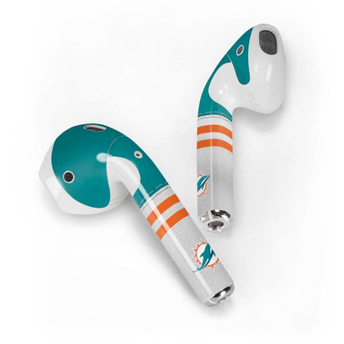 NFL Miami Dolphins White Striped Apple AirPods Skin