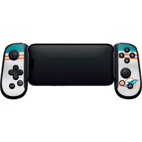 NFL Miami Dolphins White Striped Backbone One for iPhone Game Controller Skin