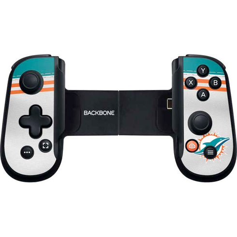NFL Miami Dolphins White Striped Backbone One for iPhone Game Controller Skin