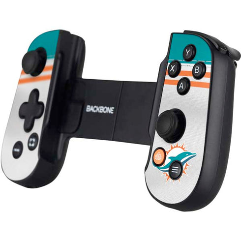 NFL Miami Dolphins White Striped Backbone One for iPhone Game Controller Skin