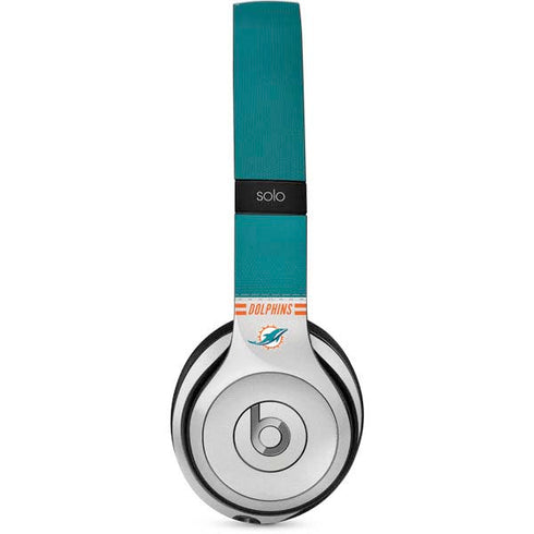 NFL Miami Dolphins White Striped Beats Solo 2 Wired Skin
