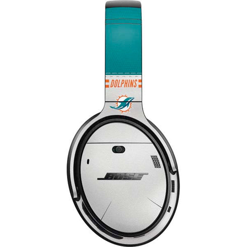 NFL Miami Dolphins White Striped Bose QuietComfort 35 II Headphones Skin