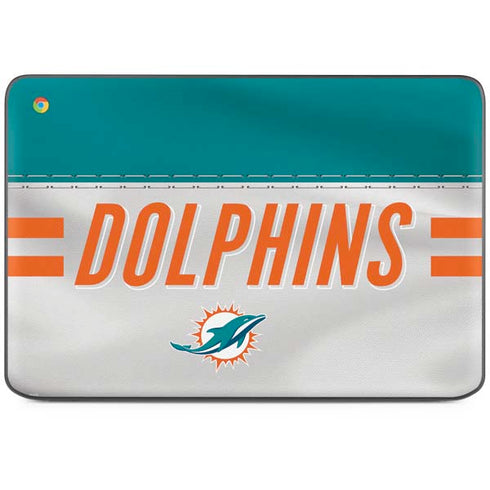 NFL Miami Dolphins White Striped HP Chromebook Skin