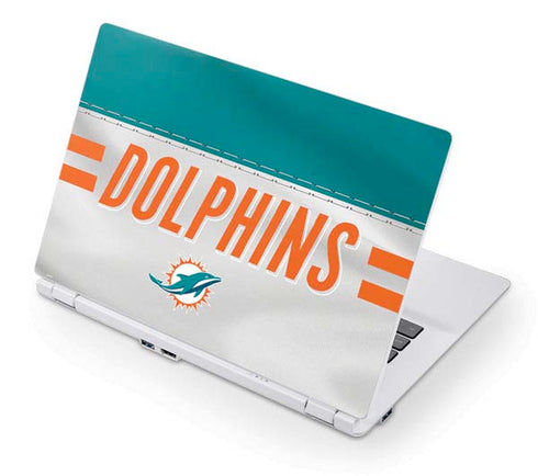 NFL Miami Dolphins White Striped Acer Chromebook Skin