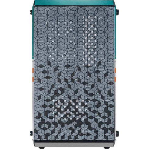 NFL Miami Dolphins White Striped Cooler Master MasterBox Q300L Mini Tower Skin