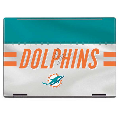 NFL Miami Dolphins White Striped HP Envy Skin