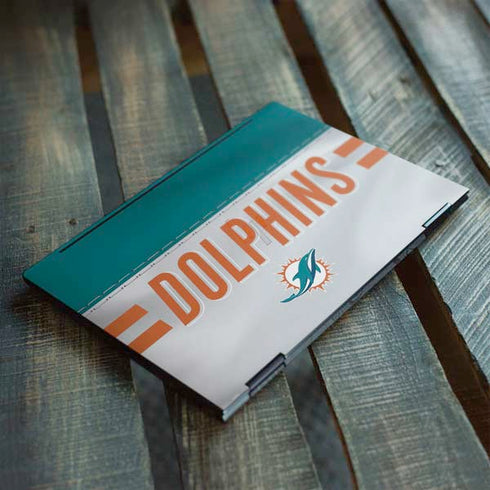 NFL Miami Dolphins White Striped HP Envy Skin
