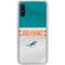 NFL Miami Dolphins White Striped Galaxy A10e Clear Case