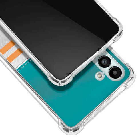 NFL Miami Dolphins White Striped Galaxy A13 5G Clear Case