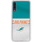 NFL Miami Dolphins White Striped Galaxy A50 Clear Case