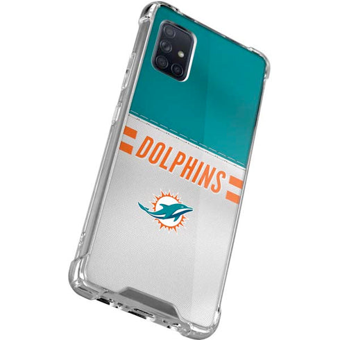 NFL Miami Dolphins White Striped Galaxy A51 5G Clear Case