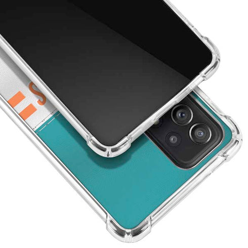 NFL Miami Dolphins White Striped Galaxy A52 5G Clear Case