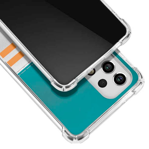 NFL Miami Dolphins White Striped Galaxy A53 5G Clear Case