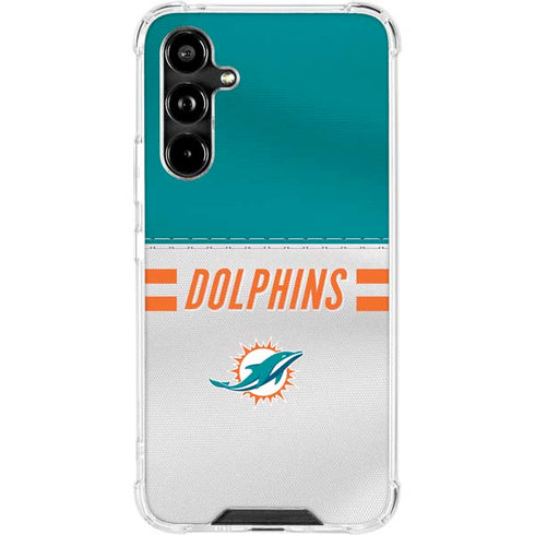 NFL Miami Dolphins White Striped Galaxy A54 5G Clear Case