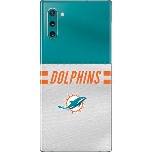 NFL Miami Dolphins White Striped Galaxy Note 10 Skin