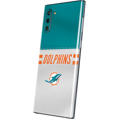NFL Miami Dolphins White Striped Galaxy Note 10 Skin