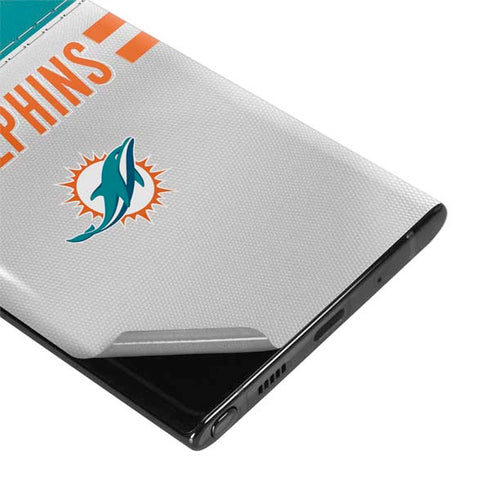 NFL Miami Dolphins White Striped Galaxy Note 10 Skin
