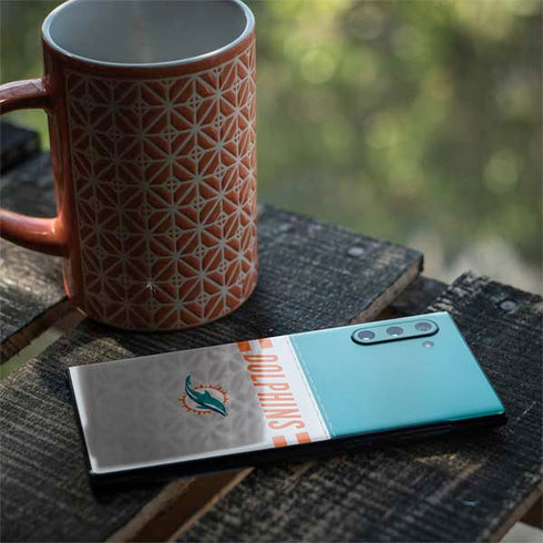 NFL Miami Dolphins White Striped Galaxy Note 10 Skin