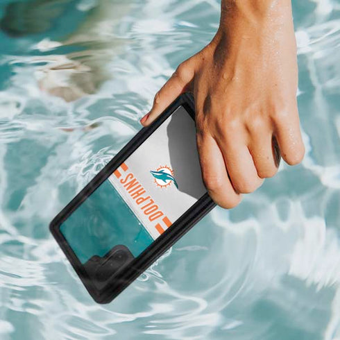 NFL Miami Dolphins White Striped Galaxy Note 10 Waterproof Case