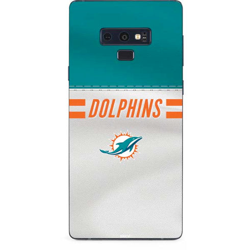 NFL Miami Dolphins White Striped Galaxy Note 9 Skin
