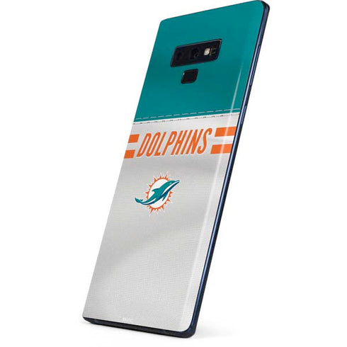 NFL Miami Dolphins White Striped Galaxy Note 9 Skin
